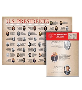 Folded U.S. Presidents Wall Map