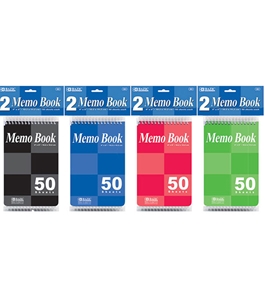 BAZIC 50 Ct. 4 X 6 Top Bound Spiral Memo Books (2/Pack)