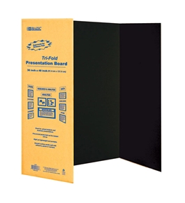 BAZIC 36 X 48 Black Tri-Fold Corrugated Presentation Board