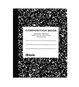BAZIC C/R 100 Ct. Black Marble Composition Book
