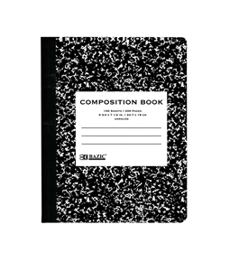 BAZIC UNRULED 100 Ct. Black Marble Composition Book