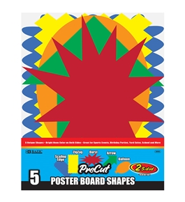 BAZIC 5 Pre-Cut Poster Board Shapes