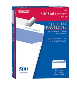 BAZIC #10 Self-Seal Security Envelope (500/Box)