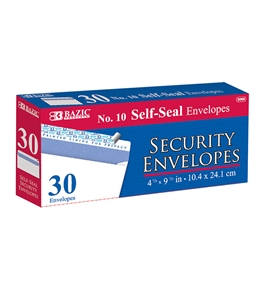 BAZIC #10 Self-Seal Security Envelope (30/Pack)