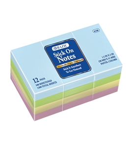 BAZIC 100 Ct. 1.5 X 2 Stick On Notes (12/Pack)