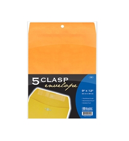 BAZIC 9 X 12 Clasp Envelope (5/Pack)