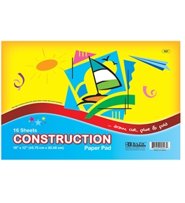 BAZIC 16 Ct. 18 X 12 Construction Paper Pad