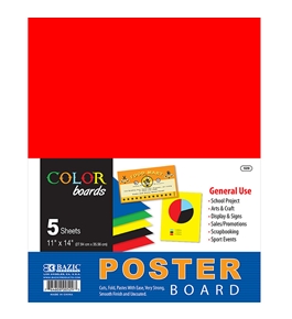 BAZIC 11 X 14 Multi Color Poster Board (5/Pack)