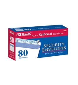 BAZIC #6 3/4 Self-Seal Security Envelope (80/Pack)