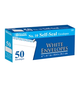 BAZIC #10 Self-Seal White Envelope (50/Pack)