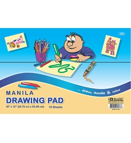 BAZIC 15 Ct. 18 X 12 Manila Drawing Pad