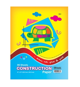 BAZIC 96 Ct. 9 X 12 Construction Paper