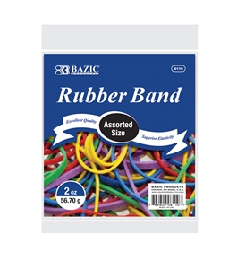 BAZIC 2 Oz./ 56.70 g Assorted Sizes and Colors Rubber Bands