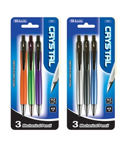 BAZIC Crystal 0.7mm Mechanical Pencil (3/Pack)