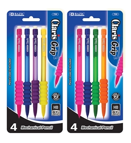 BAZIC Claris 0.7 mm Mechanical Pencil with Grip (4/Pack)