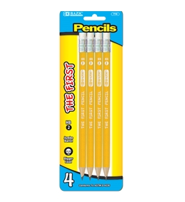 BAZIC #2 The First Jumbo Premium Yellow Pencil (4/pack)