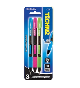 BAZIC Techno 0.7 mm Mechanical Pencil (3/Pack)