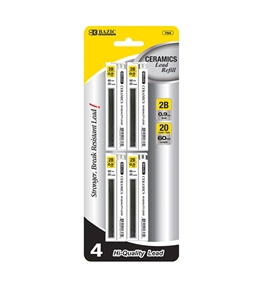 BAZIC 20 Ct. 0.9mm Ceramics Hi-Quality Mechanical Pencil Lead (4/Pack)