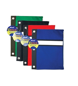 BAZIC Assorted Color 3-Ring Pencil Pouch