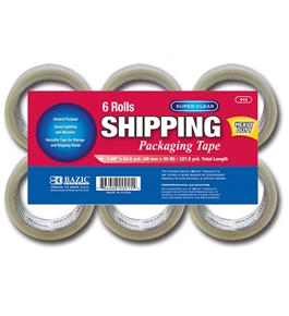 BAZIC 1.88 x 54.6 Yards Super Clear Heavy Duty Packing Tape (6/Pack)