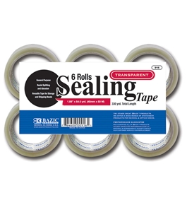 BAZIC 1.88 X 54.6 Yards Clear Packing Tape (6/pack)