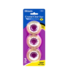 BAZIC 3/4 X 1000 Crystal Clear Tape Refill (3/Pack)