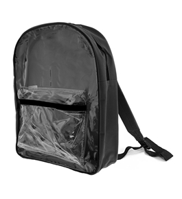 15 Black Clear Front Backpack