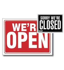 12 X 16 Open Sign with Closed Sign on Back