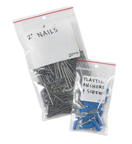 9" x 12" - 4 Mil Minigrip® White Block Reclosable Poly Bags w/ Hang Holes - MG4035