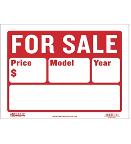 BAZIC 9 X 12 For Sale Sign (2-Line)