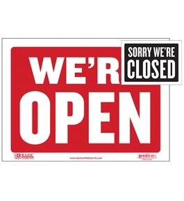 BAZIC 9 X 12 Open Sign with Closed Sign on Back