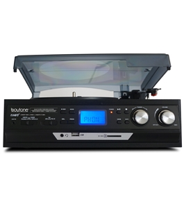 Boytone BT-17DJB-C MULTI RPM TURNTABLE WITH SD/AUX/USB/RCA/3.5mmCONNECTIVITY ENCODE VINYL, RADIO & CASSETTE TAPE TO MP3 AND ENJOY MP3 OR WMA PLAYBACK ON USB OR SD.