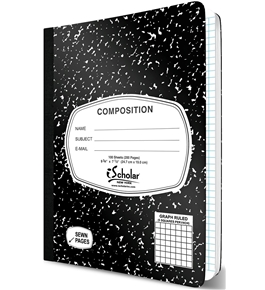 iScholar Composition Book, 100 Sheets, 5 x 5 Graph Ruled, 9.75 x 7.5-Inches