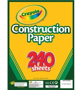 Crayola Construction Paper, Assorted Colors, 240 Sheet (99-3200) 