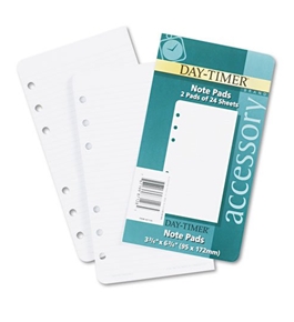 Day-Timer Lined Note Pads for Organizer - 3-3/4 x 6-3/4, 48 Sheets/Pack