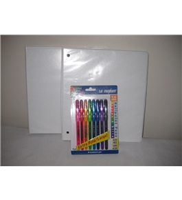 Simply 1 in Po Binder Reliure 200 Sheets (2 Pack) With Free Staedtler Ballpoint Pen,1.6mm Tip,RubberBarrel,8/PK,Assorted Bright
