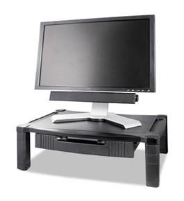 Extra Wide Adjustable Monitor/Laptop Stand - Single Level w/drawer