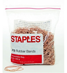 Staples Economy Rubber Bands, Size #19, 1 lb.