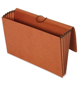 Globe-Weis/Pendaflex 100% Recycled File Wallets, 5.25-Inch Expansion, Elastic Cord Closure, Legal Size, Brown, 10-Count (73376R)