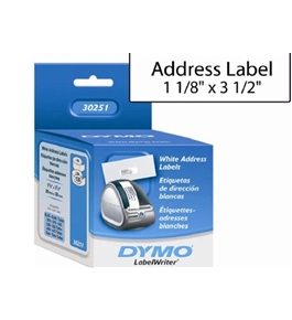 Dymo 30251 Self-Stick Address Labels for Label Printers 3-1/2 x 1-1/8 WE 260/Box