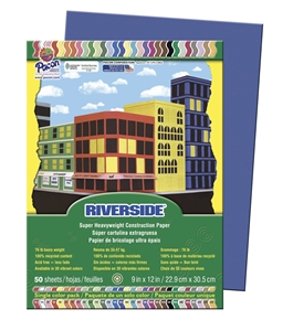 Riverside Construction Paper, 9""X12"", Dark Blue, 50 Sheets - 103601
