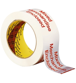 Scotch Printed Message Box Sealing Tape 3772 White, 48 mm x 100 m, - Pack of 1