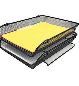 Staples Black Wire Mesh Stackable Letter Tray