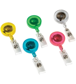 Swingline GBC Retractable Badge Reel, Translucent Brites Color Assortment, 5 Pack - 37473