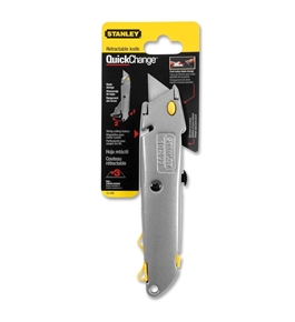 Stanley 10-499 Quick-Change Utility Knife with Retractable Blade and Twine Cutter, Silver