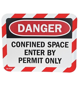 Sign Holder, Adhesive, Confined Space, PK2