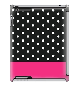 Uncommon LLC Mini Black Dots Block - Fuchsia Deflector Hard Case for iPad 2/3/4 (C0010-FX)