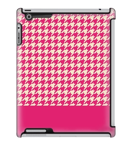 Uncommon LLC Houndstooth Pink Block Pink Deflector Hard Case for iPad 2/3/4 (C0010-FU)