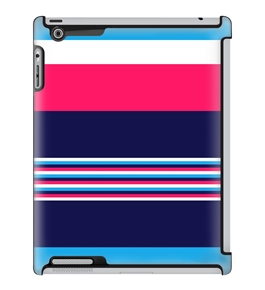 Uncommon LLC Deflector Hard Case for iPad 2/3/4, Navy Blue Pink Stripe (C0070-OL)
