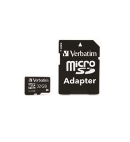 Verbatim 32GB Premium MicroSDHC Memory Card with Adapter, Class 10,Minimum Qty. 20 -44083